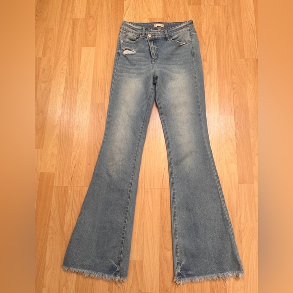 Altar'd State Flare Raw Hem Crossover Waist Size 27 💫 - Picture 7 of 7